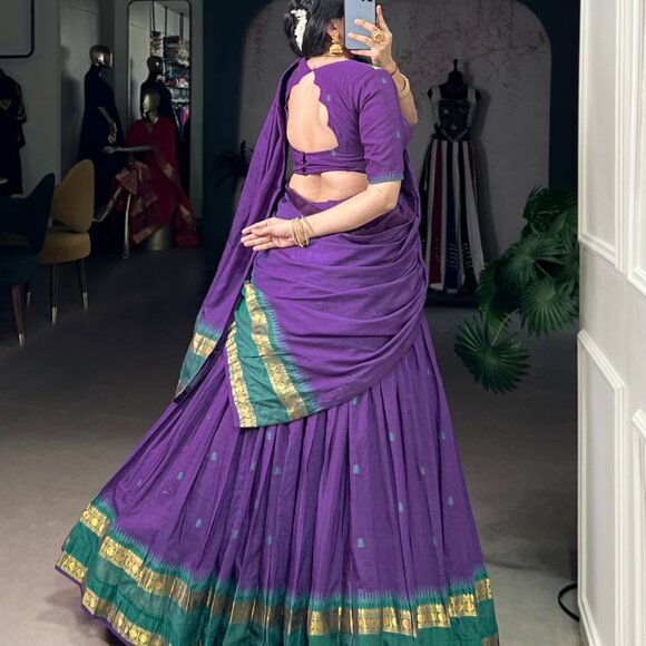 CHANDERI COTTON LEHENGA CHOLI - Picture 11 of 15